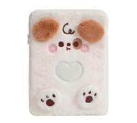 Cymwer Plush Laptop Tablet Sleeve Case Pouch Zipper 11 Inch Cartoon Dog Storage Bag Animal Pattern Cute Tablet Cover Soft for Women and Girls