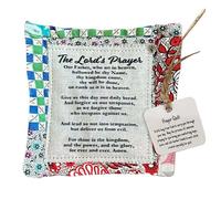 Cymwer Prayer Quilt with Cross Inside, Pocket Prayer Quilt, Handmade Sew Individually Colorful Quilts Mini Scripture Quilts Sympathy Symbolism Poems Quilts Gifts for Yourself Friend Family
