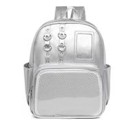 Cymwer PU Leather Kawaii DIY Ita Shoulder Bag Y2K Cute Backpack Sweet Girl Transparent Rucksack Personality Display Knapsack Lolita Preppy Style School Bags Outdoor Travel Backpack (White)