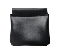 Cymwer PU Leather Purse Small Makeup Pouch Self-Closing Pocket Cosmetic Bag Large Capacity Mini Travel Storage Bag for Change Cards (Black)