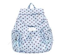 Cymwer PU Leather Women Adjustable Strap Bag Large Capacity Y2k Aesthetic Schoolbags Zipper Closure Dots Students Backpack Travel Work Shopping Handbags (Lake Blue)