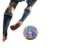 Cymwer Reflective Football, Glowing up Ball, Luminous Glowing Up Ball Size 5 PU Night Glowing Soccer Standard Holographic Sports Entertainment for Adults Practice Training Equipment