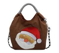 Cymwer Santa Clause Top Handle Handbag Large Capacity Tote Bag for Women Daily (Khaki)