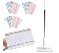 Cymwer Snap Grip Mini Mop with 10 Replacement Cloths for House Wall Bathroom, Disposable Dust Mop Multi Surface Floor Mopping and Sweeping-White 93cm