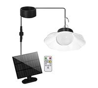 Cymwer Solar Pendant Lights with Remote Outdoor Indoor Solar Lamp IP65 Waterproof Solar Hanging Lamp for Garage Patio Barn
