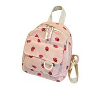 Cymwer Strawberry Corduroy Mini Backpack Purse Travel Shoulder Bag Stylish Small Backpack Casual Daypack for Girls Teenagers and College Students (Pink)