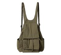 Cymwer Summer Backpack Multi Pocket Women/Men Shoulder Bag Large Capacity Solid Adjustable Shoulder Straps Lightweight Travel Bag Casual Daypack (Army Green)