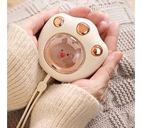 Cymwer USB 1200/2400mah Rechargeable Hand Body Warmers, Cat Claw Shaped Cute Handwarmer Double Sided Quick Heating Cartoon Student Heaters 2-gear Temperature Adjustment