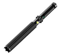 Cymwer Waterproof Emergency Flashlight USB Rechargeable Telescopic Wolf Tooth Wand Portable LED Flashlight Charger Included 1200mAh Battery for Security Patrol Broken Window for Self Defense