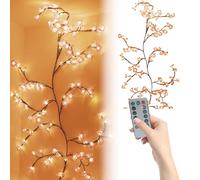 Cymwer Willow Vine Lights, Flower Branch LED Light USB Plug in Enchanted Vine Light with Remote Control Flexible Wall Tree Lights Bendable for Wall Window Decor