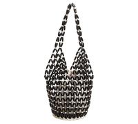 Cymwer Women Bead Woven Shoulder Bag Hollow Out Handmade Handbag Large Capacity Underarm Purses Lightweight for Travel Shopping Work Dating Daily Use