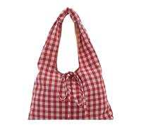 Cymwer Women Checkered Shoulder Bag Large Capacity Tote Handbag for Travel Work (Red)