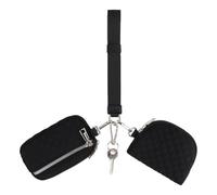 Cymwer Women Multifunctional Wristlet Wallet with Strap Stylish Zippered Card Case Waterproof Portable Lanyard Card Wallet for Daily Running/Yoga/Exercise (Black) (Style 2)