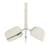 Cymwer Women Multifunctional Wristlet Wallet with Strap Stylish Zippered Card Case Waterproof Portable Lanyard Card Wallet for Daily Running/Yoga/Exercise (White) (Style 4)