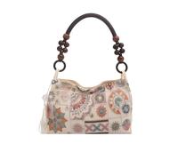 Cymwer Women National Style Embroidered Shoulder Bags with Tassel Vintage Patchwork Armpit Pouch Large Capacity Wooden Bead Top-Handle Bags Travel Date Shopping Handbags