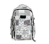 Cymwer Women Nylon Star Daily Daypack Purse Large Capacity Children School Bags Multiple Pockets Color Blocking for Shopping Travel Work (Black)