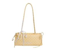Cymwer Women Polka Dot Bow Shoulder Bag with Zipper Underarm Purse Large Capacity Top Handle Bags for Travel Shopping Work Dating Daily Use (Yellow)