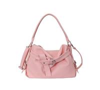 Cymwer Women PU Leather Y2K Cool Girl Shoulder Bag Large Capacity Trendy Long Handle Handbag Lightweight Solid Color Satchel Pouch Daily Shopping Dating Shoulder Bags (Pink 360 * 240 * 120)