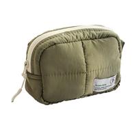 Cymwer Women Quilted Makeup Bag Cosmetic Organizer Bag Large Capacity Makeup Storage Bag Aesthetic Cosmetic Holder Bag Waterproof Outdoor Travel Bag (Army Green)