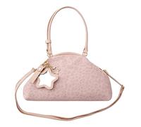 Cymwer Women Retro Shoulder Bag Large Capacity Tote Commute Purses with Star-Motif Mirror Crossbody Bags for Travel Shopping Work Daily Use (Pink)