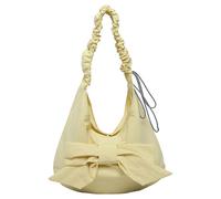 Cymwer Women Shoulder Bag Large Capacity Cloud Bubble Crossbody Bags Solid Color Sling Bag with Ruched Drawstring Strap for Shopping Work Travel (Yellow)