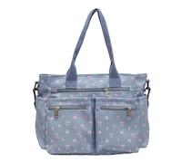 Cymwer Women Slouchy Tote Handbag Large Capacity Stylish Crossbody Bag Adjustable Strap Daily Commuting Bag Embroidery Love Work Bag (Blue)