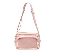 Cymwer Women Star Pattern Shoulder Bag Large Capacity Versatile Ita Tote Bag Lightweight Pin Display Ita Pouch Daily Shopping Dating Crossbody Bags (Pink)