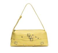 Cymwer Women Trendy Shoulder Bag Y2k Underarm Bag Solid Color Belt Buckle Bag (Yellow)