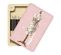 Cymwer Wooden Needle Storage Holder for Quilting Sewing and Crafting | Retro Floral Style Makes A Thoughtful Gift For Stitchers And Embroidery Artists