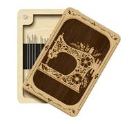 Cymwer Wooden Needle Storage Holder for Quilting Sewing and Crafting | Retro Floral Style Makes A Thoughtful Gift For Stitchers And Embroidery Artists