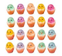 CYMYGS 20 Pcs Easter Mini eggs, Easter Chicks Resin Figurines, Luminous Broken-shell Chick for Easter Tree Ornaments Seashell Designs Craft Basket Fillers Photo Frames and Wall Desktop Decorations
