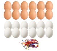 CYMYGS 24 Pieces Fake Eggs, Fake Chicken Egg Toy, DIY Craft Easter Hunt Gift Game DIY Decorations for Crafts Arts Imitation Dummy Eggs, Party Decor, Easter Basket Stuffers School Activities
