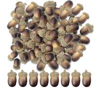 CYMYGS 60pcs Artificial Acorns, Lifelike Faux Nuts Acorns for Festival Decoration, Christmas, Wedding, Table Scatter, Home & Party Decoration, Photography Holiday Display