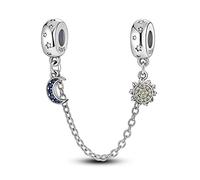 CYMYSS 925 Sterling Silver The Moon And The Stars Charm for Bracelets and Necklaces, Universal Compatibility, Women's Charms, Gifts