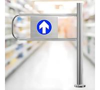 CYMYYDS Automatic Closing Entrance Swing Gate, 90° Opening Spring-Loaded Safety Gate, Only Be Pushed in But Not Out, Metal One-Way Door for Warehouse and Malls Left-80x100cm