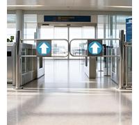 CYMYYDS Automatic Spring-Loaded Entrance Swing Gate, Self-Closing Safety Gate, Entrance and Exit Device Double Doors Only Be Pushed in But Not Out, for Warehouse and Malls 120x97cm