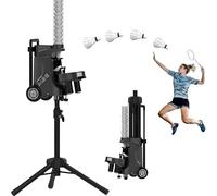 CYMYYDS Intelligent Badminton Serve Machine, Portable Badminton Trainer, Shuttlecock Feeder with Remote Control, Serving Frequency: 1.0S-5S, for Indoor & Outdoor Training