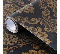 CYN Contact Paper Decorative Vinyl, European self-adhesive wallpaper light luxury fashion DIY wallpaper living room bedroom modern decorative background wall stickers back waterproof-60cm*5m_A554