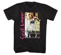 Cyndi Lauper Painted Dress Iconic Look Adult Short Sleeve T Shirt Vintage Style 80s Music Graphic Tees, Black, S