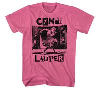 Cyndi Lauper Retro Pink Heather Adult Short Sleeve T Shirt Vintage Style 80s Pop Music Graphic Tees, Retro Pink Heather, Medium