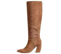 CYNLLIO Women's Suede Knee High Boots Tall Boots with 3.35" Chunky Heel | Pointed Toe Long Boots with Side Zipper,Block Heeled Wide Calf Botas de Mujer Elegantes for 2026 Fall Winter