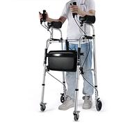 CYNN Disabled/Elderly Upright Walker with Forearm Support & Brakes & Seat, Foldable Aluminum Rollator Walker/Rolling Mobile Walking Aid, Load 150kg/330lbs