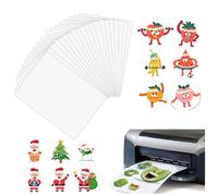 CYNNXIA 20 Sheets A4 Glossy Transparent Printable Sticker Paper Clear Self Adhesive Printing Paper Universal Sticker Matte Paper Compatible with Inkjet and Laser Printers (210 x 297 mm)