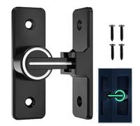 CYNNXIA Sliding Barn Door Lock Hardware 90 Degree Security Gate Latch Safety Barn Door Lock Latch Flip Door Latch Heavy Duty Gate Latches for Garden Bathroom Outdoor Garage Window (Visible at Night)