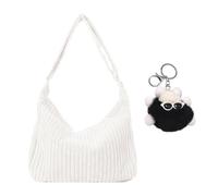 CYNOSURETECH 1 Adjustable Crossbody Bag And 1 Pendant, Simple Casual Bag, Women'S Crossbody Bag, Corduroy Crossbody Bag