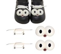 CYNOSURETECH 1 Pair Of Big Eye Shoe Buckles And 1 Pair Of Rope Buckles, Diy Shoe Decoration, Creative And Interesting Shoe Decoration, Cute Shoe Decoration