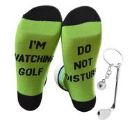 CYNOSURETECH 1 Pair Of Golf Socks And 1 Golf Keychain, Golf Themed Gifts, Fun Socks, Creative Socks