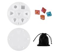 CYNOSURETECH 1 Piece Dice Mold And 1 Piece Drawstring Bag, Polyhedral Dice, Creative Silicone Mold, Diy Dice Accessories