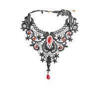 CYNOSURETECH 1 Piece Gothic Necklace Set, Lace Choker for Women, Vintage Accessories for Clothing, Carnival Choker for Women, Gothic Choker Necklace Accessories, Lace Jewelry Necklace (Red)
