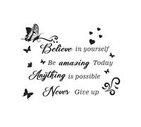 CYNOSURETECH 1 Piece Inspirational Butterfly Wall Sticker, Art Sticker, Removable Quote Wall Sticker for Hallway, Bedroom, Living Room, Stairs, Kitchen